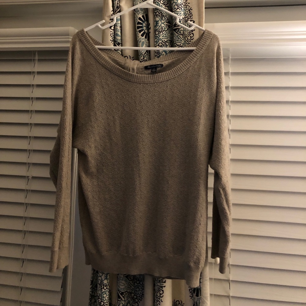 Light brown sweater with zipper detail